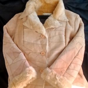 Tan leather  Excelled woman's coat